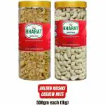 Bharat Super Foods Dry Fruits Combo Pack - Cashew Nuts and Golden Raisins - 500 gm each (Pack of 2)