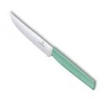 Victorinox Swiss Modern Steak and Pizza Knife, modern, sleek looks made of Stainless Steel, 12 cm, Mint Green, Swiss Made