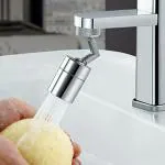 Kruvad 720 Degree Swivel Kitchen Sink Faucet Aerator, Dual Function Filter Faucet Head, 720 Rotating Faucet Extender for Bathroom, Flexible Faucet Sprayer Attachment