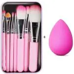 AVTY Makeup hellokitty brush set of 7 with Sponge puff blender -(pack of 8) (Pack of 8) (Pack of 8)