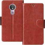 Frazil Faux Leather Case Flip Cover for Motorola Moto G7 Power with Foldable Stand & Cards Slots - Brown
