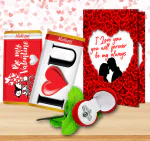 Midiron Valentine's Day Gift for Girlfriend, Wife, Husband, Boyfriend, and any Special Person | Rose Ring Gift for Valentine's Day, Birthday, Anniversary (Rose Ring, 2 Chocolate Bar, Love Greeting Card)