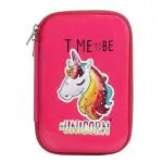 SAMVARDHAN Hardtop EVA Pencil Case Stationery Box Pen Holder Zipper Pouch Cosmetics Organizer School Kids Girls Women Multipurpose (Set of 1) (NI-POUCH-DARKPINK-st005)