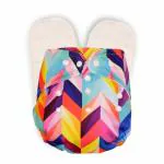 Deedry Oeko-Tex Certified Unisex Washable & Reusable Diapers with Adjustable Snap Buttons (One Size Perfect Fit) , comes with Absorbent Inserts/Pads- (3Months- 3Years) (Rainbow-Multi color, With 2 Inserts)