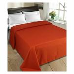 Goyal's Rust Orange Solid Polyester Double Bed Blanket (Pack of 1)