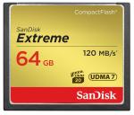 SanDisk Extreme CF, CFXSB 64GB, VPG20, UDMA 7, 120MB/s R, 85MB/s W, 4x6, Lifetime Limited