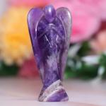Crystal Divine Amethyst Angel Figurines and Statues for Home Decor Items & Decorative Items Crystal Angel Statue Set Crystal Angel Set Angel Wings Angel Crystal Statue for Spritual Item Gifts 1 Inch