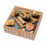 HIRA SWEETS Assorted Sweets Festive Gift Pack | Achari Matthi 200g | Bhakhar Badi 200g | Gol Matthi 200g | Tikoni Matthi 200g | Mini Samosa 200g | Fresh Traditional Indian Mithai | Diwali Gift Box
