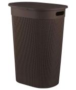 Kuber Industries Multipurpose Plastic Laundry Basket,Storage Organizer With Lid, 55 Ltr.(Brown)