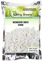 Going Greens Marble Chips Pebbles Stone for Garden, Aquarium, Indoor Outdoor Decoration- 900 Gm (White)
