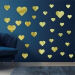 Ashamohar Love Wall Stickers for Home Decoration for Hall, Living Room Girls Boys Room Self Adhesive Sticker Gold (Pack of 1)