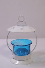 Wacky Decorative Blue Glass Cup Tealight Candle Holder