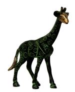 Aesthetic Decors Giraffe Standing Antique Showpiece - 10.2 cm (Brass, Black, Green)