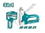 TOTAL 3 in 1 Staple Gun 1.2 mm Wire, 11.3 mm Crown, 4 to 14 mm Length (200 pcs) - THT31143