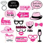 Zyozique Bachelorette Party Photo Booth Props / Bridal Shower, Wedding Engagement Party Props (Pack of 20)
