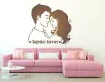Lanstick Vinyl Black Boy And Girl Together Forever Image Self Adhesive Wall Sticker 24 inch
