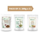 Henna Hub Shikakai, Henna and Amla powder 200g x 3 pack| Organic Hair care Combo Pack| Total 600 gm