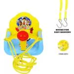 Maanit adjustable Baby swing for kids|girl|boy (Multicolor) with Safety harness indoor-outdoor used Baby Swings (Blue)