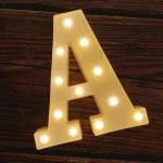 SATYAM KRAFT Marquee Alphabet Shaped Led Light For - Asthetic Decorations Letter Light Wall Lamp (A) 1 Piece(Acrylic, White, Pack of 1)