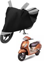 Auto Hub Bike Cover for TVS Jupiter , Dustproof UV Protection water resistant Custom Fit Cover-(Black-Silver )