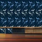 ARandNJ Wavy Leaf Art DIY Reusable Design Ideal Polyvinyl Chloride Painting Wall Stencil 16 x 24 inch