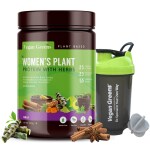 Vegan Greens Women Plant Protein With Ayurvedic Herbs- Natural Clean Plant Protein, Herbs, Vitamins Minerals For Hormonal Balance, Metabolism, Skin, Hair, More (500g, Vanilla)+ Green Everyday Shaker