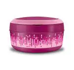 MILTON New Small Bite Insulated Inner Stainless Steel Tiffin Box with Additional Plate and handle, 590 ml, Dark Pink| BPA Free | Food Grade | Easy to Carry | Easy to Clean