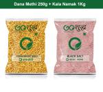 Goshudh Kala Namak 1Kg & Dana Methi 250gm Combo Pack 1250g