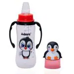 Adore Yeah! Character Hood Spout Sipper | Narrow Neck | Anti-Colic with Non-Slip Handles (250ml) (Penguin)