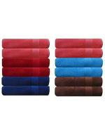 Akin Royal Multicolor Cotton Hand Towel Set - 500 GSM Set of 12 - 100% Cotton - 40 x 60 cm
