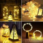 NSCC Bottle Lights with Cork,Mini Copper Wire,20 Led Battery Operated String Decorative Fairy Lights -Pack of 2 Warm White,5 Centimeters