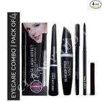CLASSYHUDA PROFESSIONAL LIQUID EYELINER, MASCARA, EYEBROW PENCIL & KAJAL. COMBO [PACK OF 4] EYE MAKEUP MINI KITS