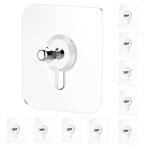 Zureni Self Adhesive Nails Wall Hooks Strong Non-Trace No Drilling Installation Sticky Hook For Hanging Photo Frame Kitchen Bathroom Office (Pack Of 10, Transparent)