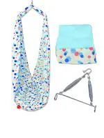 VParents Preemie Baby Swing Cradle with Mosquito Net and Spring (Blue)