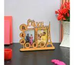 Future Works Photo Frame For Couple Gifts home Decor Item Best For Valentine Gifts Anniversary Gift love jourey couple wooden table top message frame Eiffel tower showpiece (2 photo big size premium packaging)