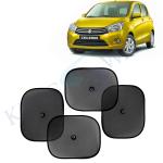Kingsway Car Curtain Sticky Sun Shade Universal Use for Maruti Suzuki Celerio, 2014 - 2021 Model, Color : Black, Mesh, Pack of 4 Piece Car Sun Shades Blinds Cover