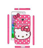 Aloin Samsung Galaxy Grand 2 7106 Pink Silicone, Rubber Hello Kitty with Pendant Back Case Cover