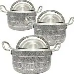 BH BARTAN HUB Pot/Patila Set of 3 with Lid (1500 ML, 2500 ML, 3500 ML, Dishwasher Safe,Freezer Safe,Gas Stove Compatible)