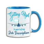 Mug Morning Gift for Pilot Pilot Gifts for Men Aviation Gifts for Pilot Funny Gift for Pilot Husband Friend Brother Boyfriend Ceramic Mug 325ml (Blue Handle)