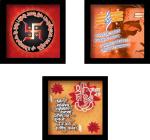 Surmul Multicolor Plastic Medium Swastik Shiv Mantra Ganesha Mantra Sticker