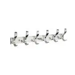 Rawk Stainless Steel S-Type 6 Pin Bathroom Cloth Hooks Hanger Wall Bedroom Bathroom Robe Hooks Rail for Hanging Keys, Cloth Hook Hanger Wall Mounted Hook Rail,Wall Hanger,Khunti - (6-Pin , Set of 1)