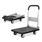 Corvids Portable Plastic Folding Platform Trolley | 2-Year Warranty | Hand Truck with 360 Rotating Wheels for Home and Warehouse Use - 200 KG Capacity
