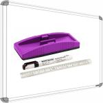 SHELFKING Non Magnetic 1.5x2 ft. Double Side Writing Whiteboard & Chalk Board, Combo of 4 Item Whiteboards and Duster Combos (White, Green)