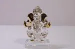 Heaven Decor Crystal Glass Double Face Ganesh Ji God Idol Vinayak 9 CM
