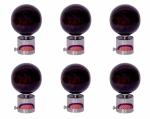 Foora Brown Wood Ra-22 Curtain And Bracket Knob With 3 Layer Cream Polish - Pack Of 6