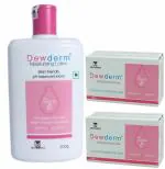 FLAY Dewderm Moisturising Bathing Bar - 100g(Pack of 2) & dewderm moisturising lotion-200g