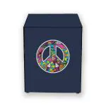 HIZING Waterproof washing machine cover Made for Haier 8 Kg Front Load Fully AutomaticHW80-IM14979CS8U1 Solid Blue Peace print