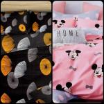 SQUNY Printed Glace Cotton Double Bedsheets Combo of 2 Bedsheets with 4 Pillow Covers Modern Design Printed Double Flatsheets, 90x90 Inches