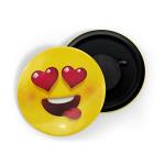 Dhcrafts Yellow Metal Loving Face Emoji Printed Fridge Magnet