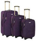 STUNNERZ Soft Body Set of 3 Luggage Trolley Bag Travel Bags Suitcase Small, Medium, Large , Purple